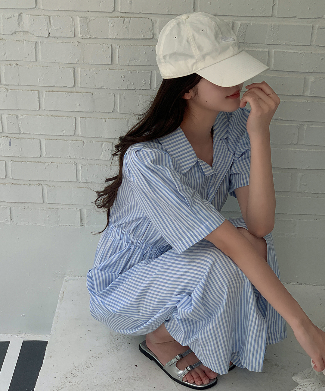 ストライプ フリル襟 ロングワンピース 半袖 楽天市場】ワンピース 半袖ワンピース レディース 半袖 5分袖 春