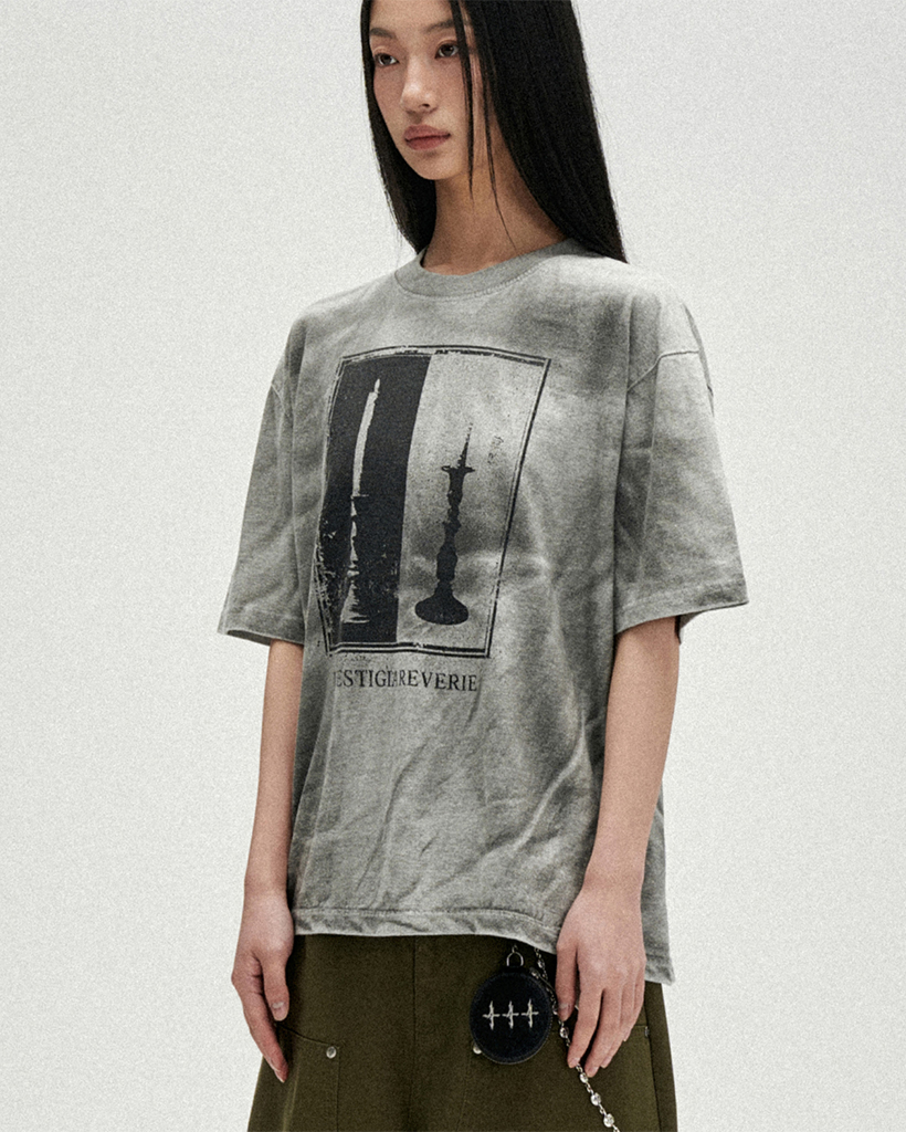Silent Wick Oil Washed T-Shirts - Grey