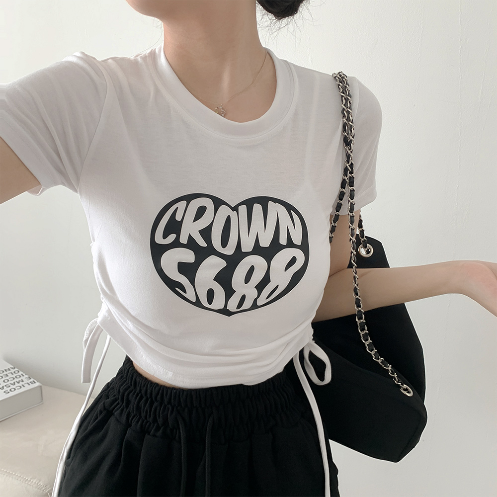 [original] ハートサイドシャーリング半袖Tシャツ