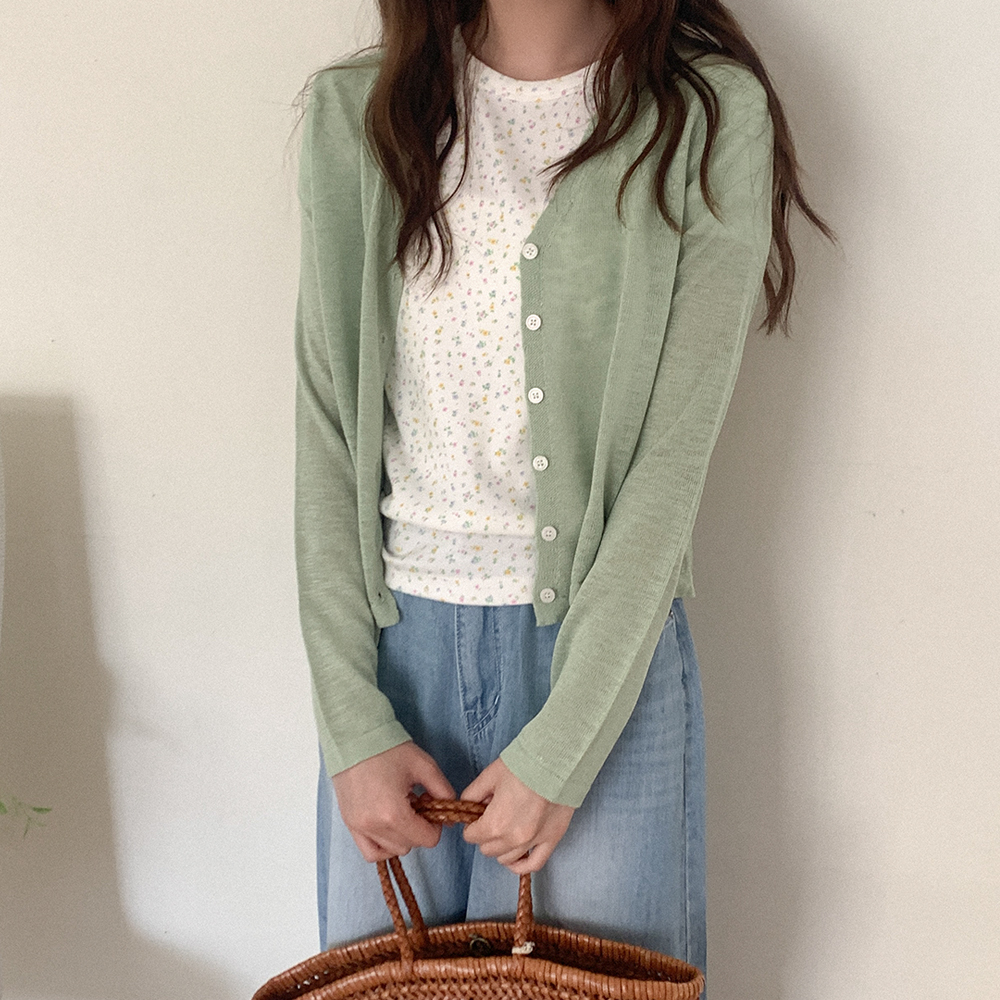 ストリングニットカーディガン