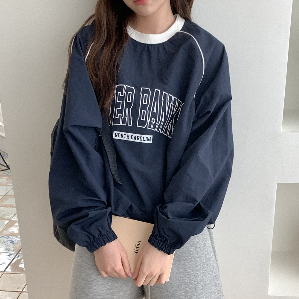 NUGU linenne crewVネックスウェット