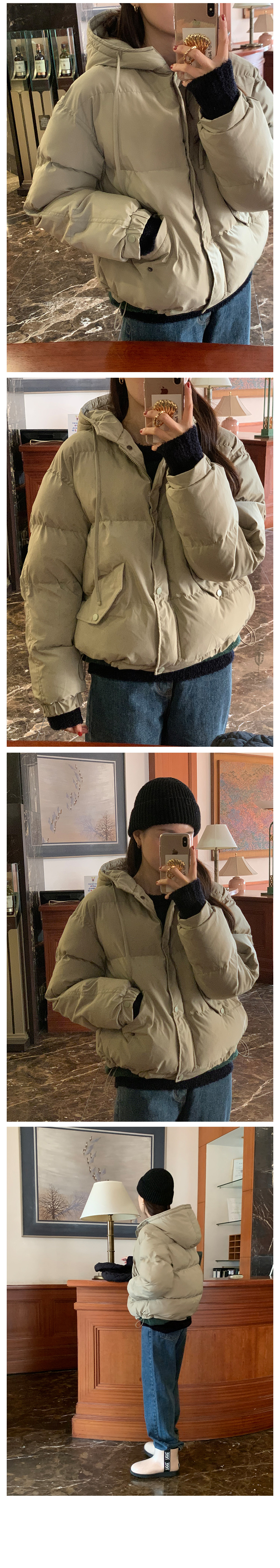 【クリーニング済み】HELMUT フード付きショートダウン　カーキ フード付きショートダウンジャケット3color | ファッション通販