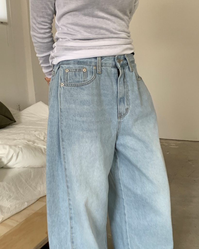 ワイドサイドスリットデニムパンツ | ファッション通販サイト NUGU