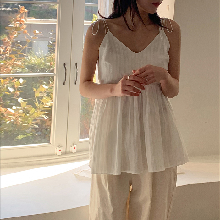 ケープリボンビスチェレイヤードブラウス