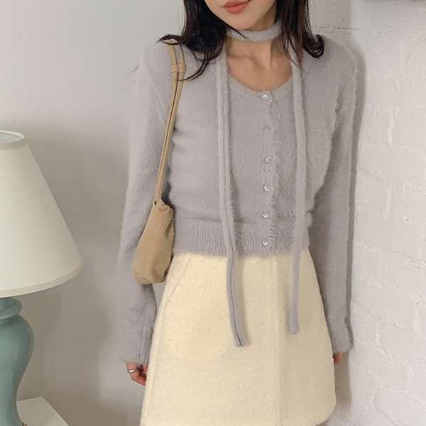 タイセット]クロップドニットカーディガン | ファッション通販