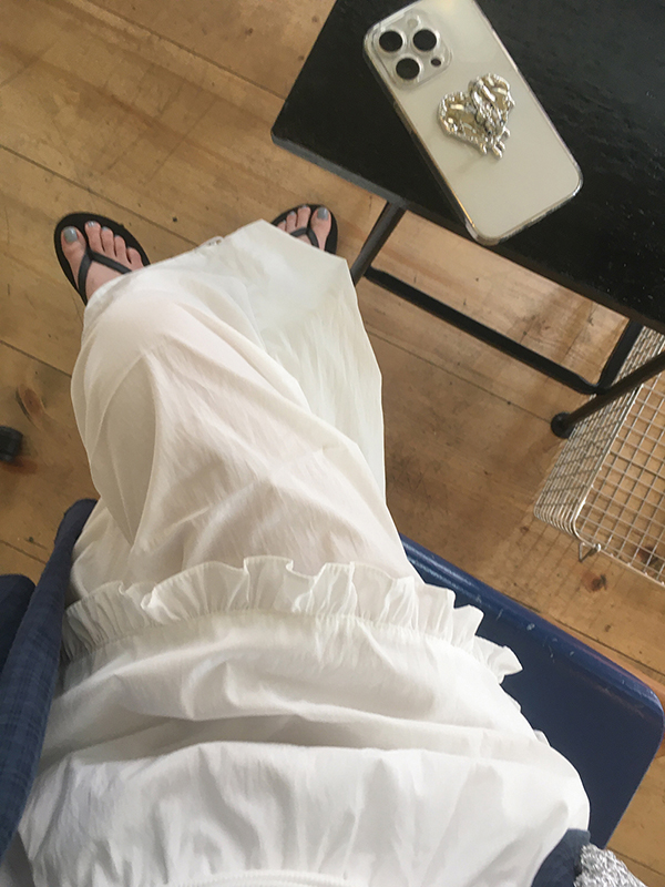 まい出品 一体型]フリルパラシュートナイロンワイドスカートパンツ