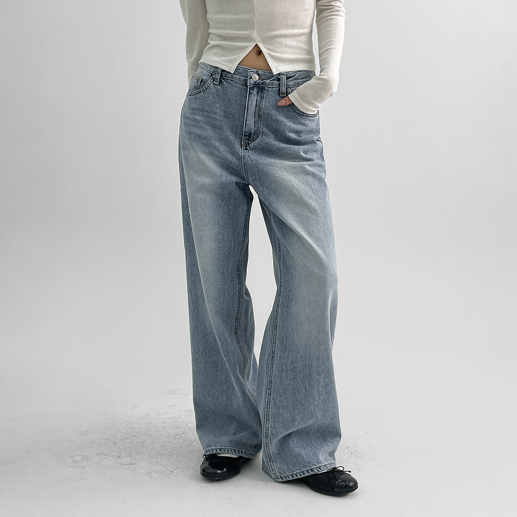 コテブウォッシュストレートデニムパンツ