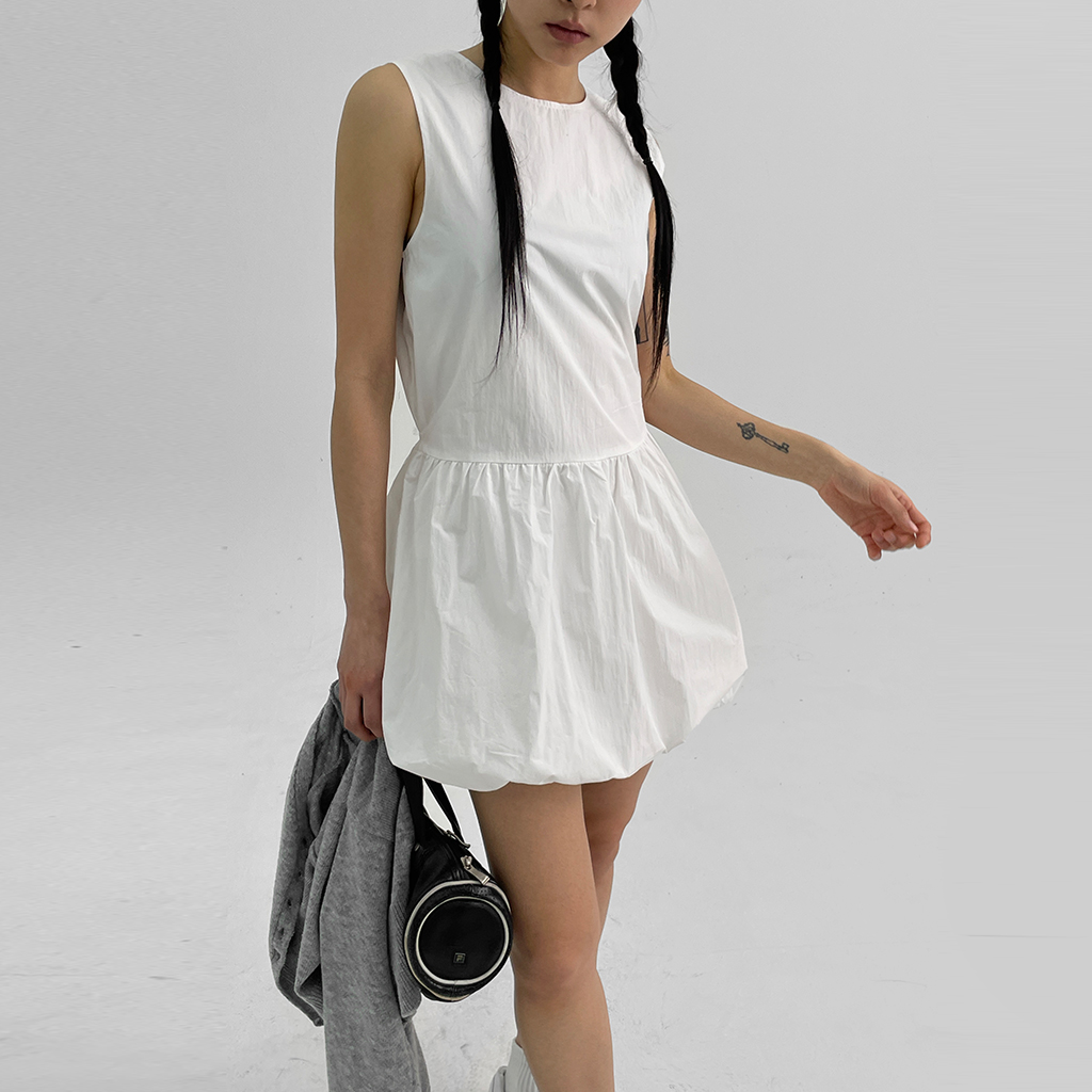 CHANEL ストライプ バルーン袖 ミニワンピース CHANEL ストライプ バルーン袖 ミニワンピース