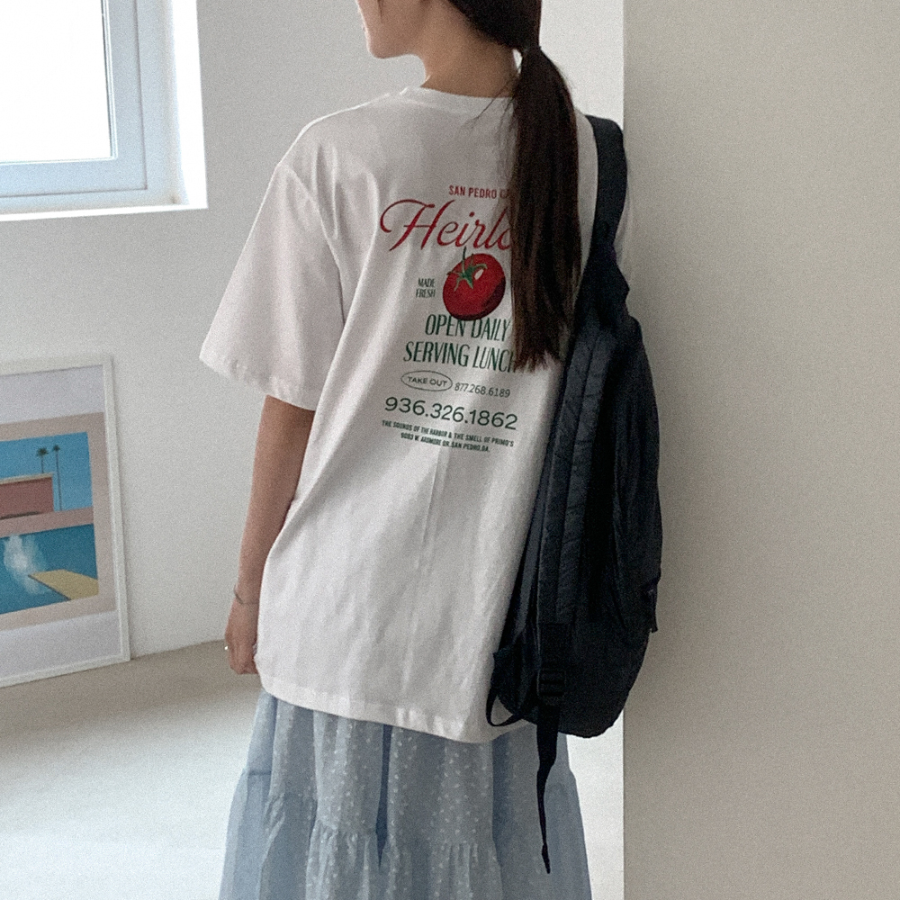 tumugu: OuiプリントオーバーサイズTシャツ ライトグレイ UNISEX)レーシングプリントオーバーサイズTシャツ