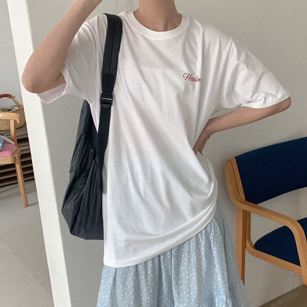 tumugu: OuiプリントオーバーサイズTシャツ ライトグレイ Song♪Song♪ Tシャツ ライトグレー | tutee
