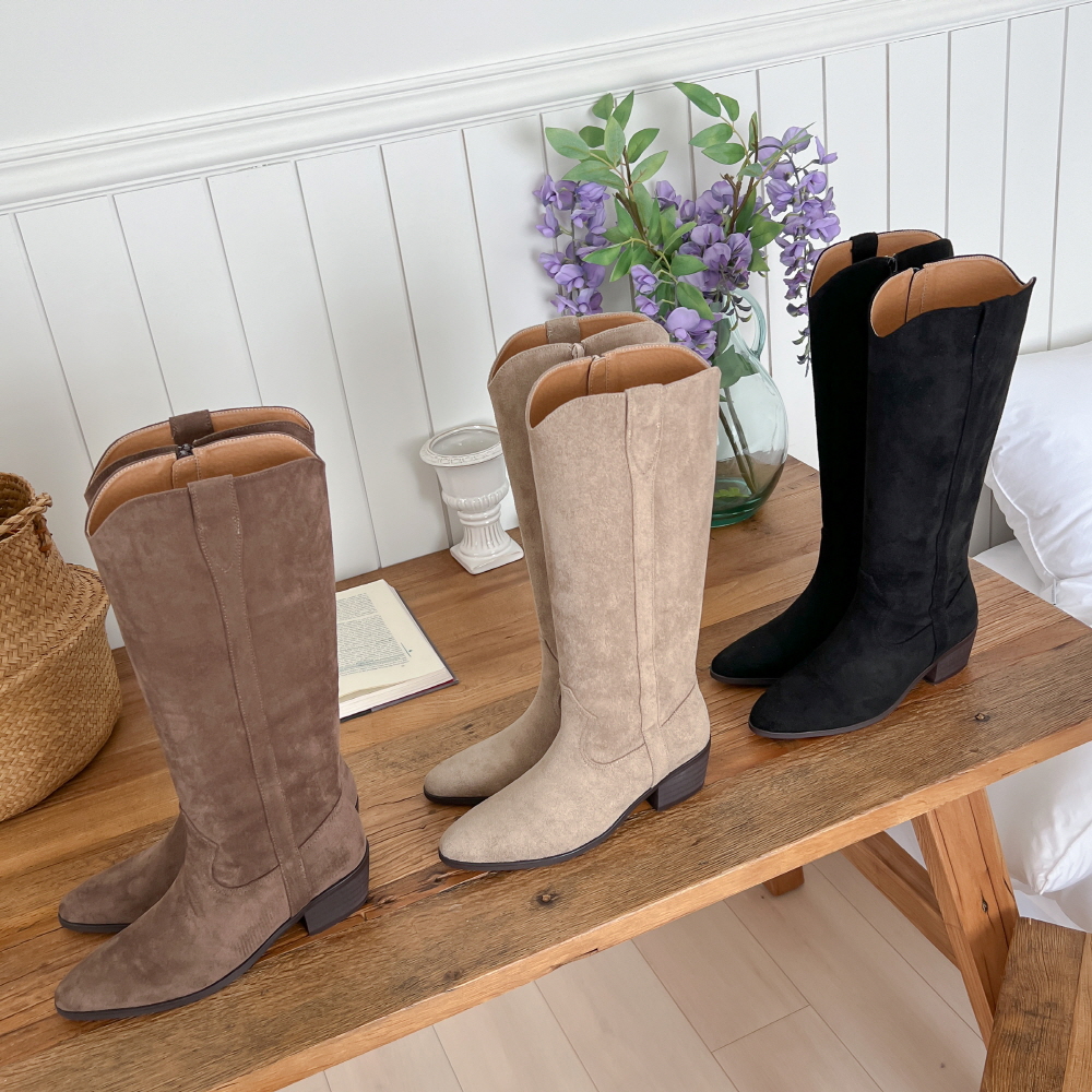 ジャーナルスタンダード【LAYAS】 ウエスタンブーツ スエードブーツ LAYAS/レイヤーズ】Footカバーツキ ロングウエスタン（ロングブーツ