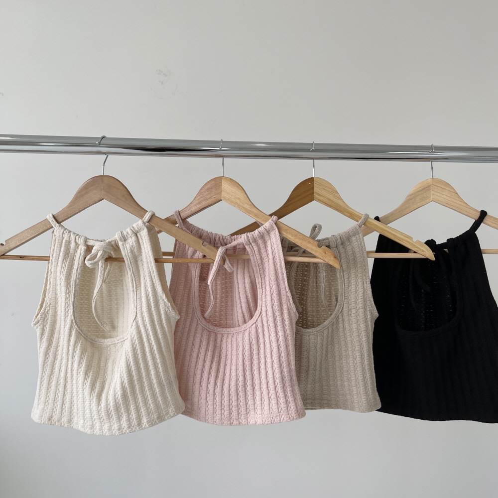 バックオープンホルターネックTシャツ4color | ファッション通販