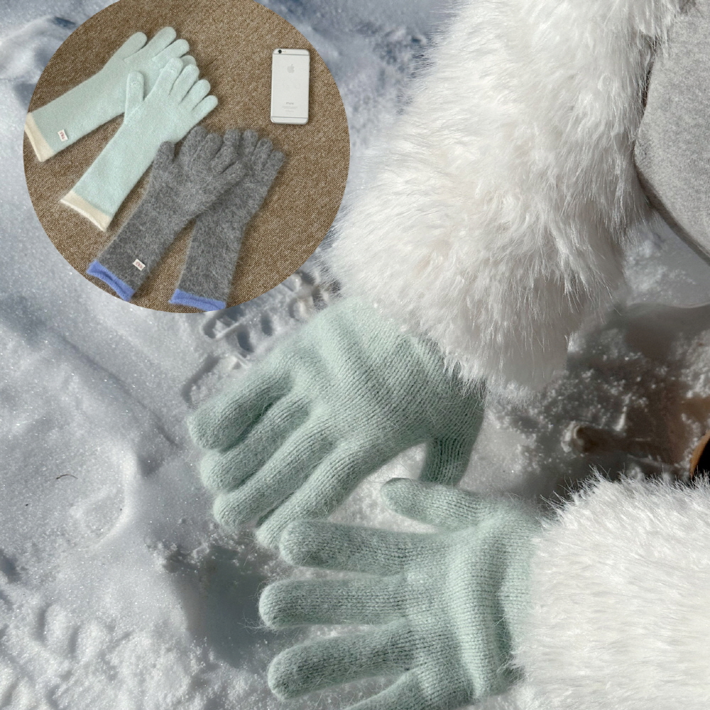 [スマホ対応]アンゴラロンググローブ/手袋