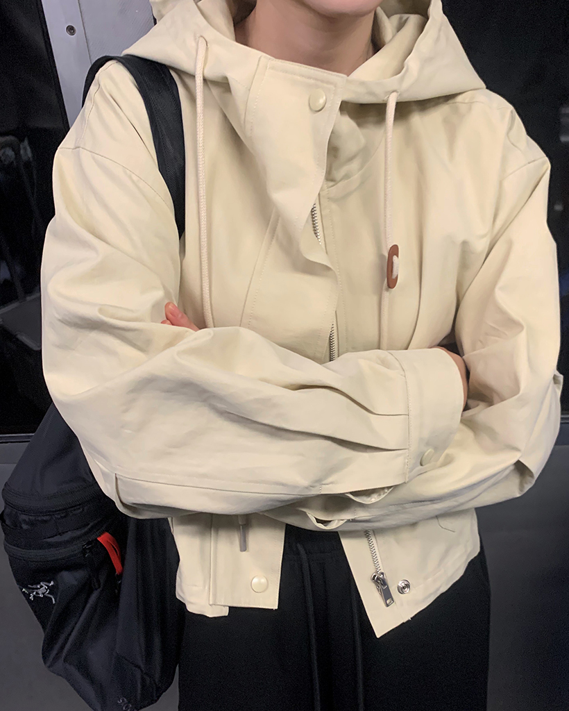 コーデュロイバイカラーハーフミリタリージャケット | ファッション