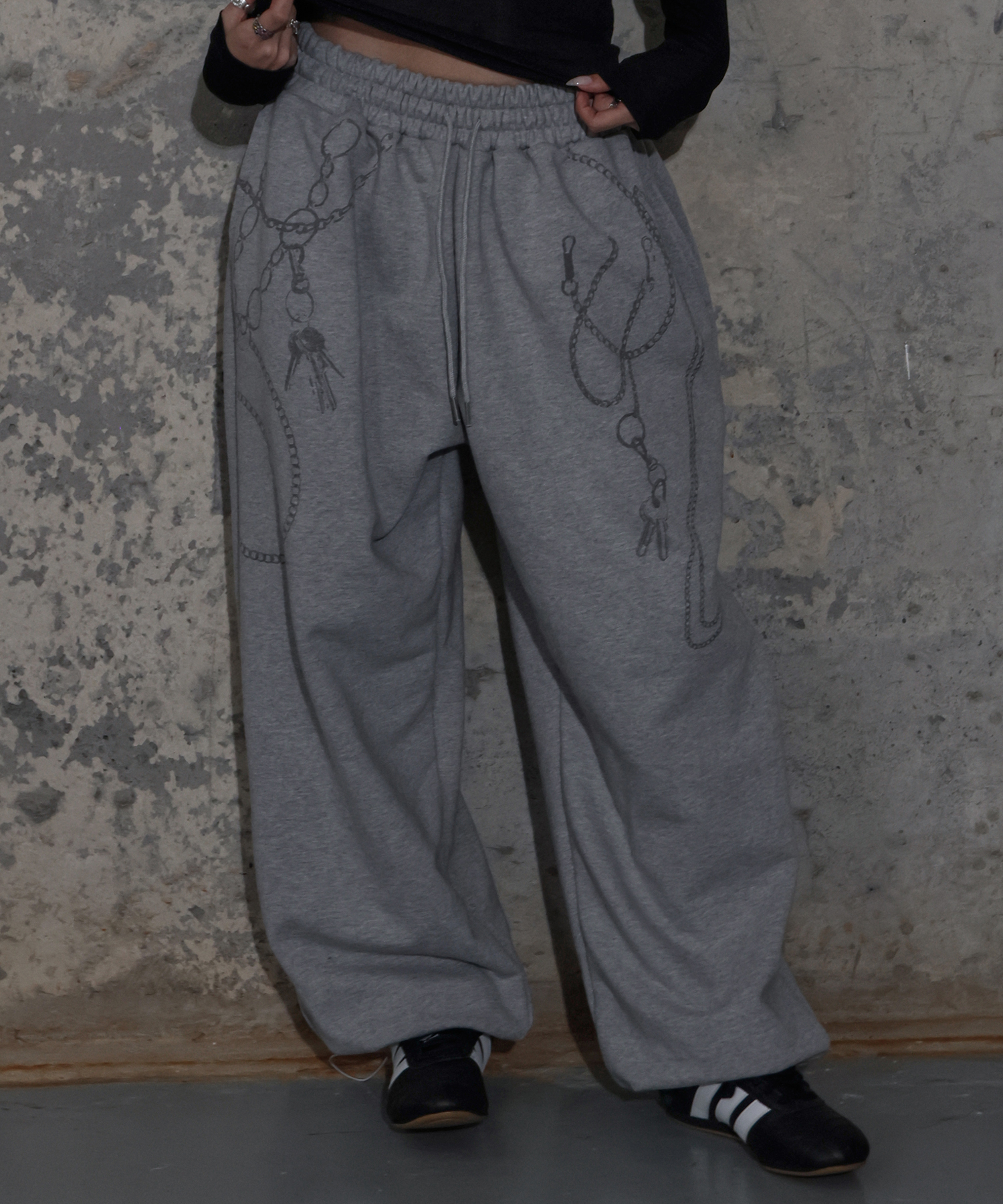 KEYCHAIN EYELET SWEATPANTS (MELANGE) F25ZD972