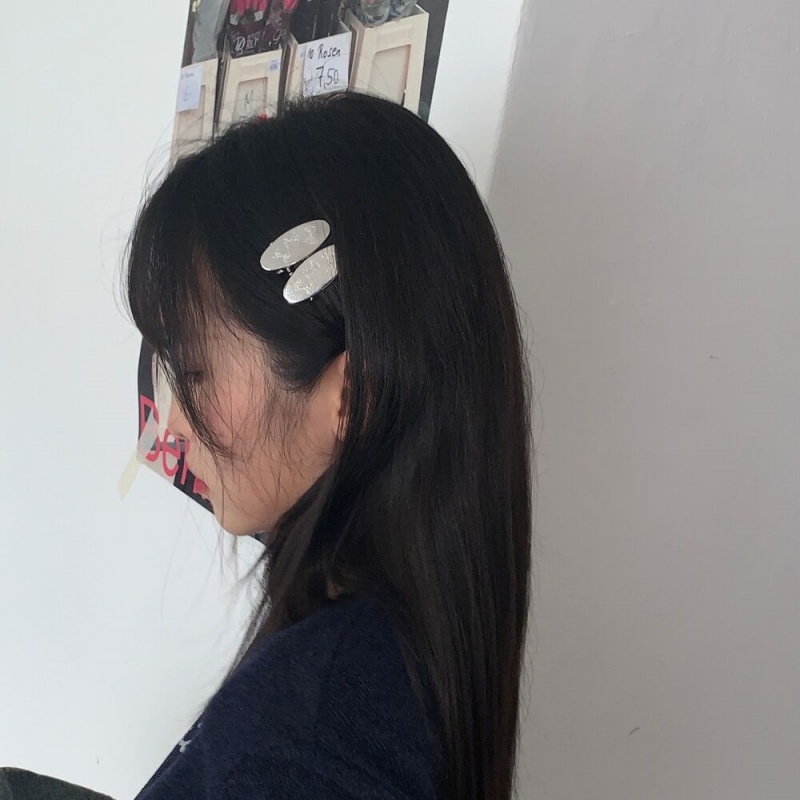 [2個set]リボンシルバーヘアピン