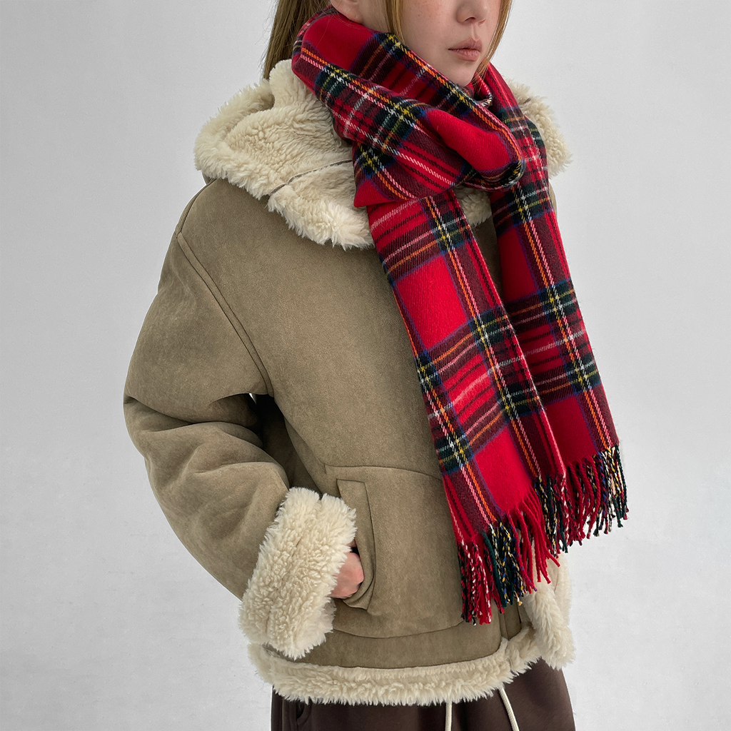 テクラン チェック マフラー (ウール100%) | ファッション通販