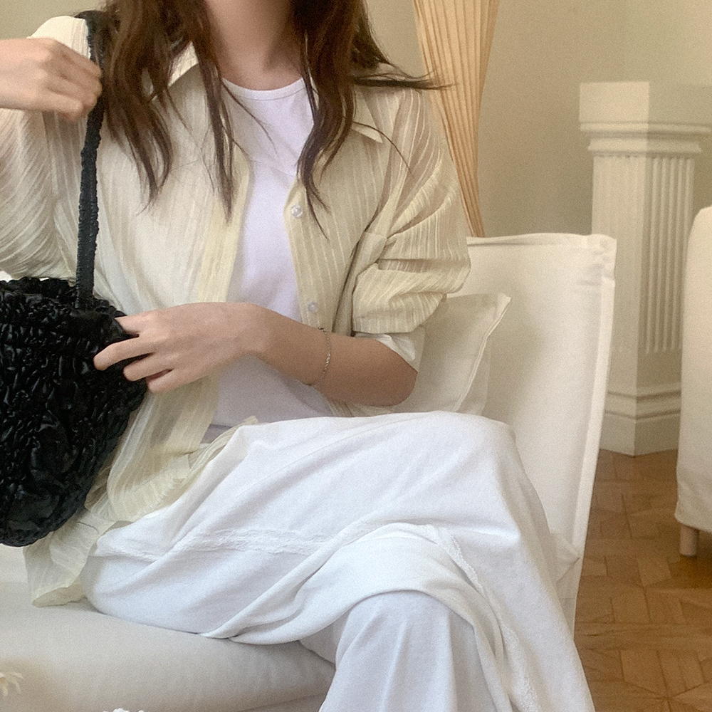 シースルーストライプシャツ