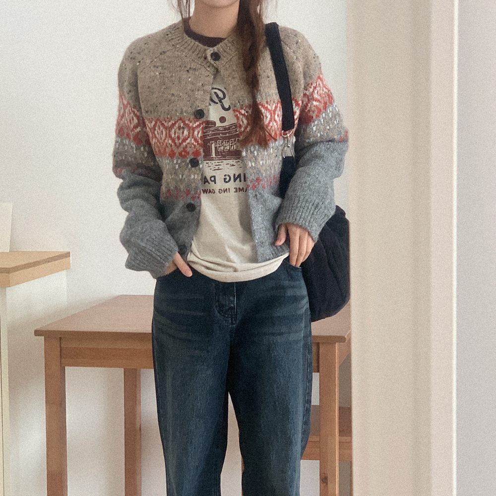 NKNIT ウールニット カーディガン logo KNIT cardigan – NKNIT