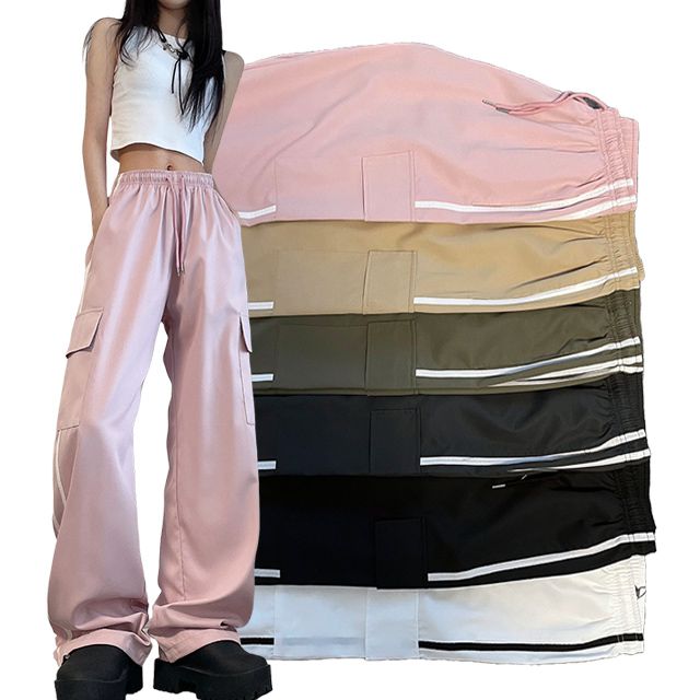 [選べる着丈] トラックラインナイロン2WAYジョガーワイドトレーニングパンツ