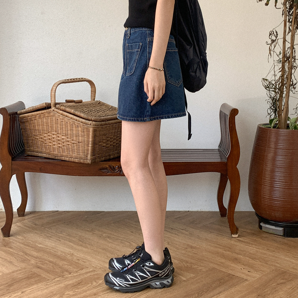 アンドマリー　デニム ハート型ポケット ミニスカート ANDMARY】Heart hip denim skirt