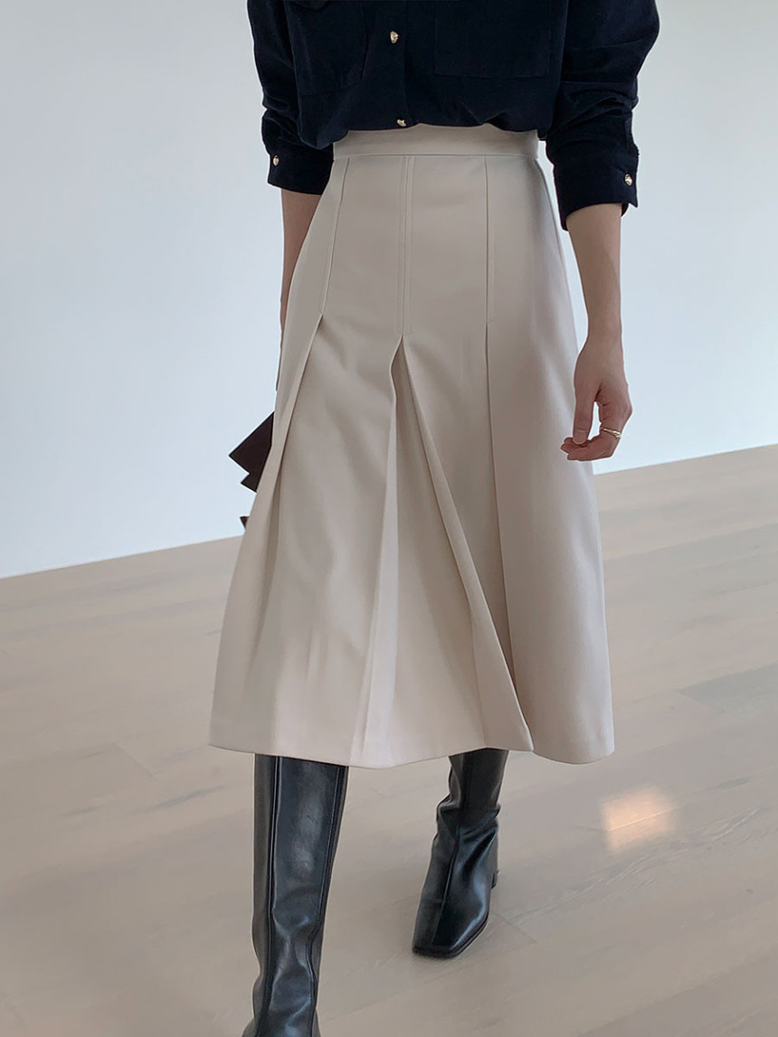 タック入りAラインロングプリーツスカート2color | ファッション