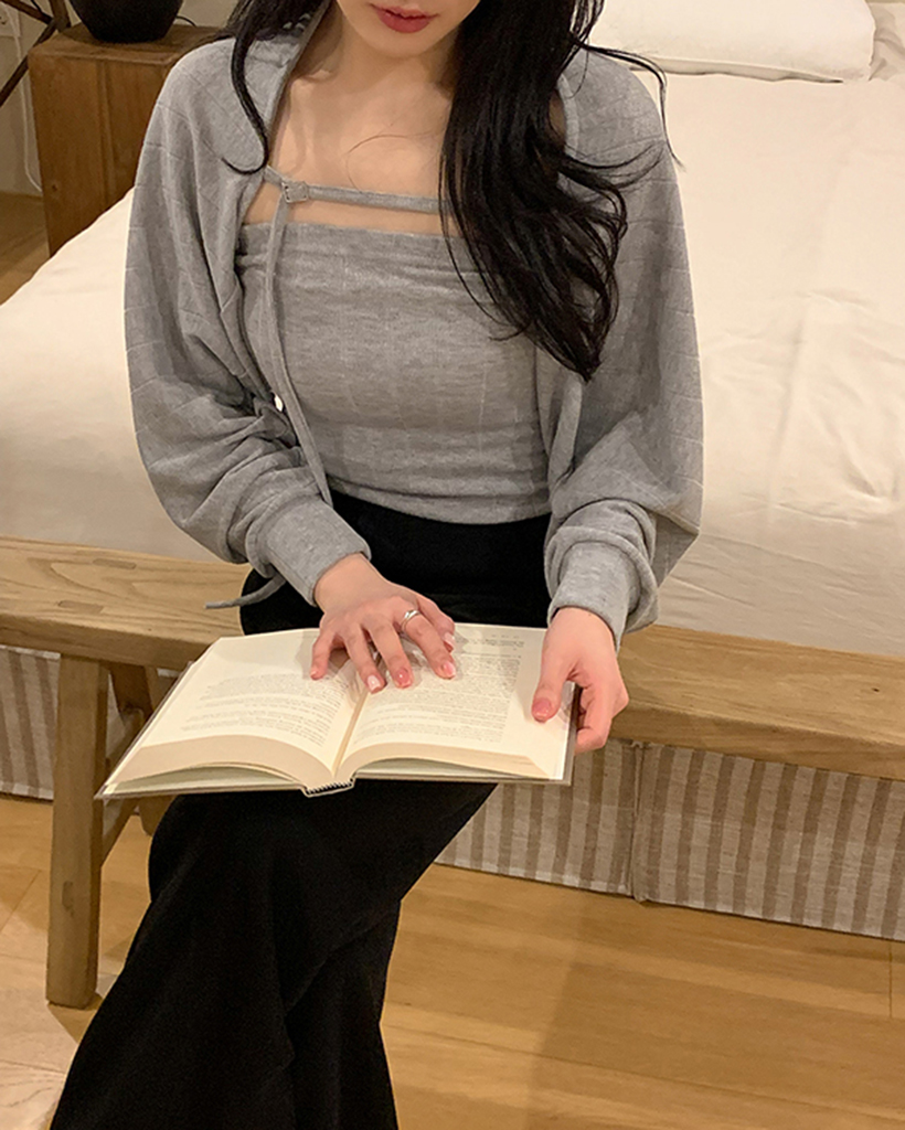 SET]ボレロカーディガンノースリーブレイヤードセット | ファッション