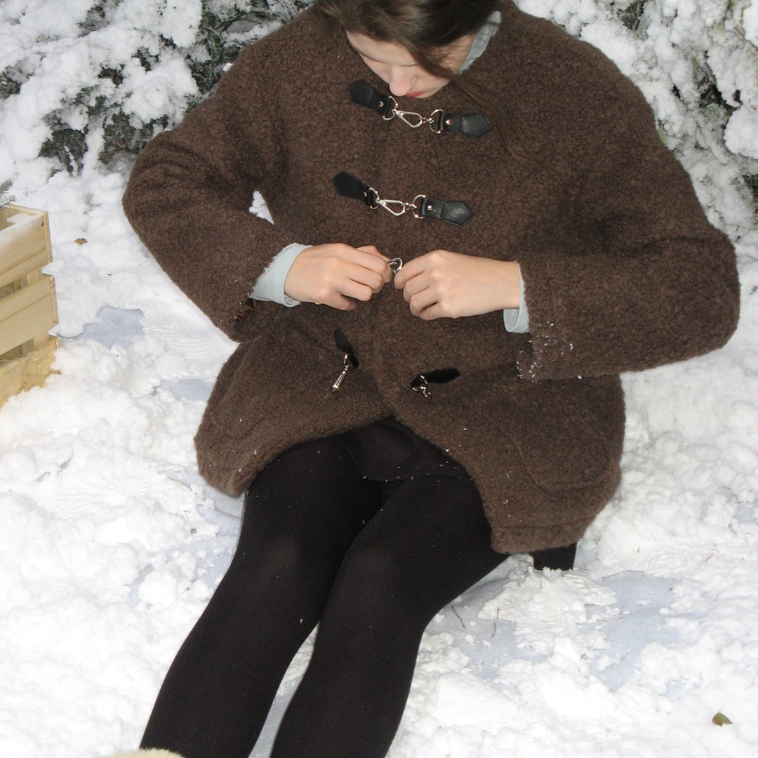 Pound Shearling Toggle Button Fur Jacket ( Brown ) | ファッション