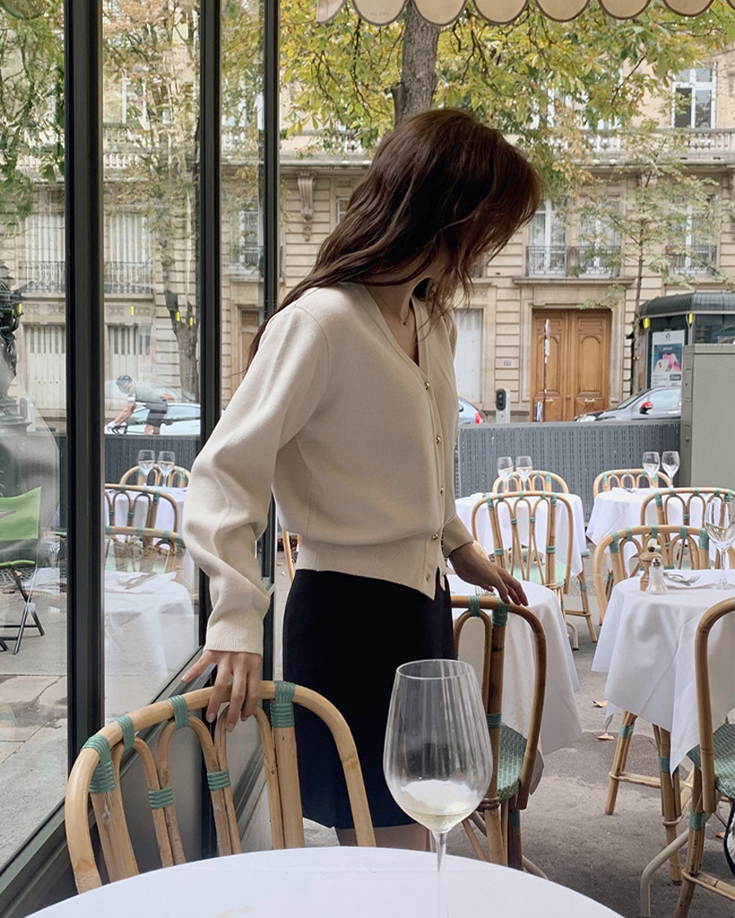 (1万枚突破)クラシックボタンカーディガン-3color