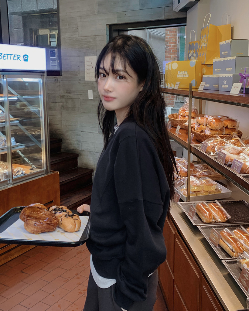 (6color) スリムスリット柄Vスウェット