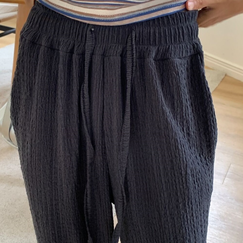 ウエストゴムギャザーロングトレーニングパンツ