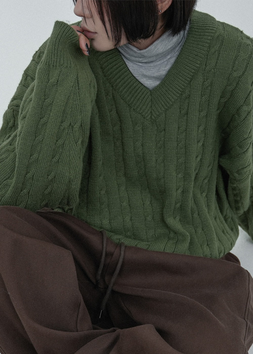 [unisex]オーバーサイズケーブルニット