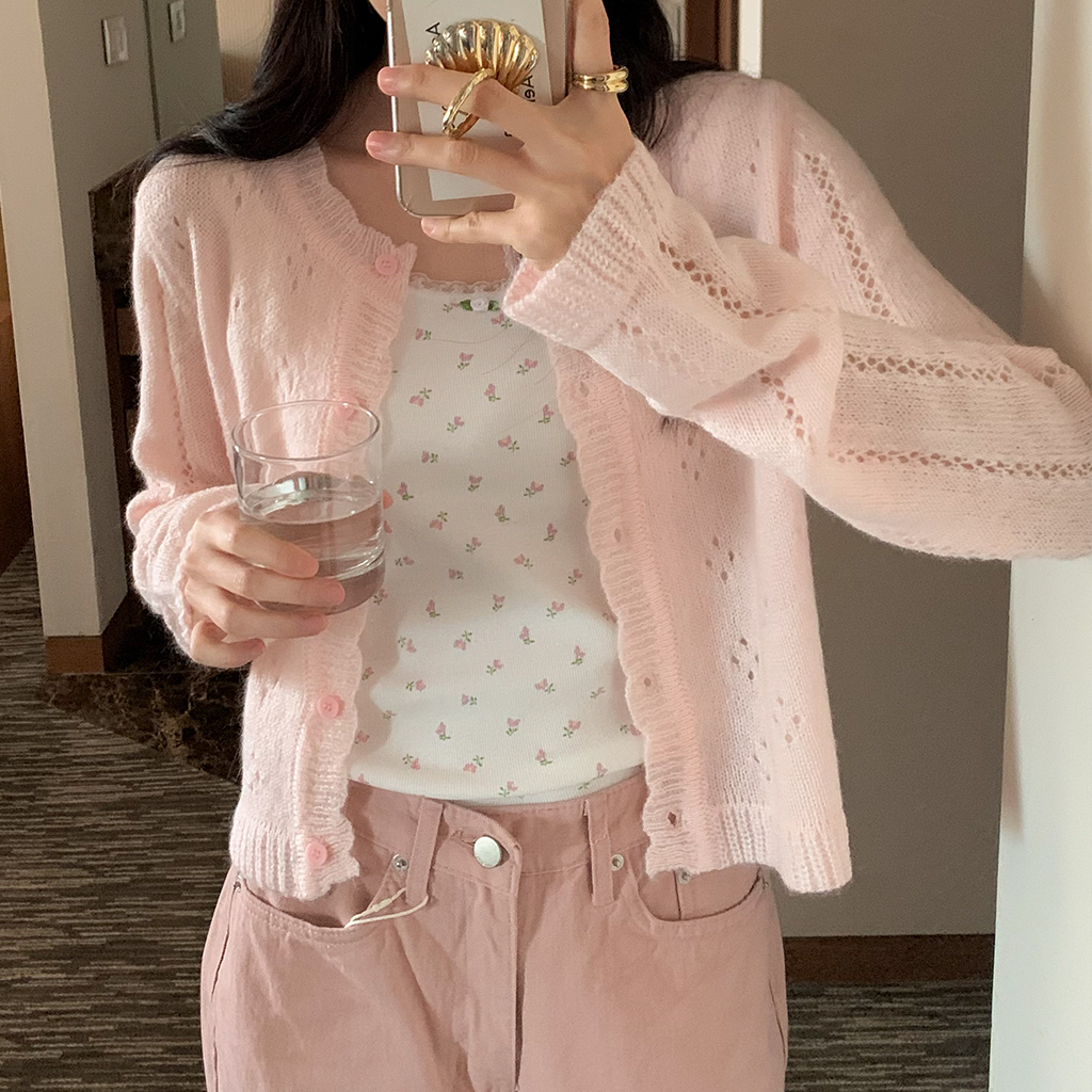 パンチングラウンドカーディガン