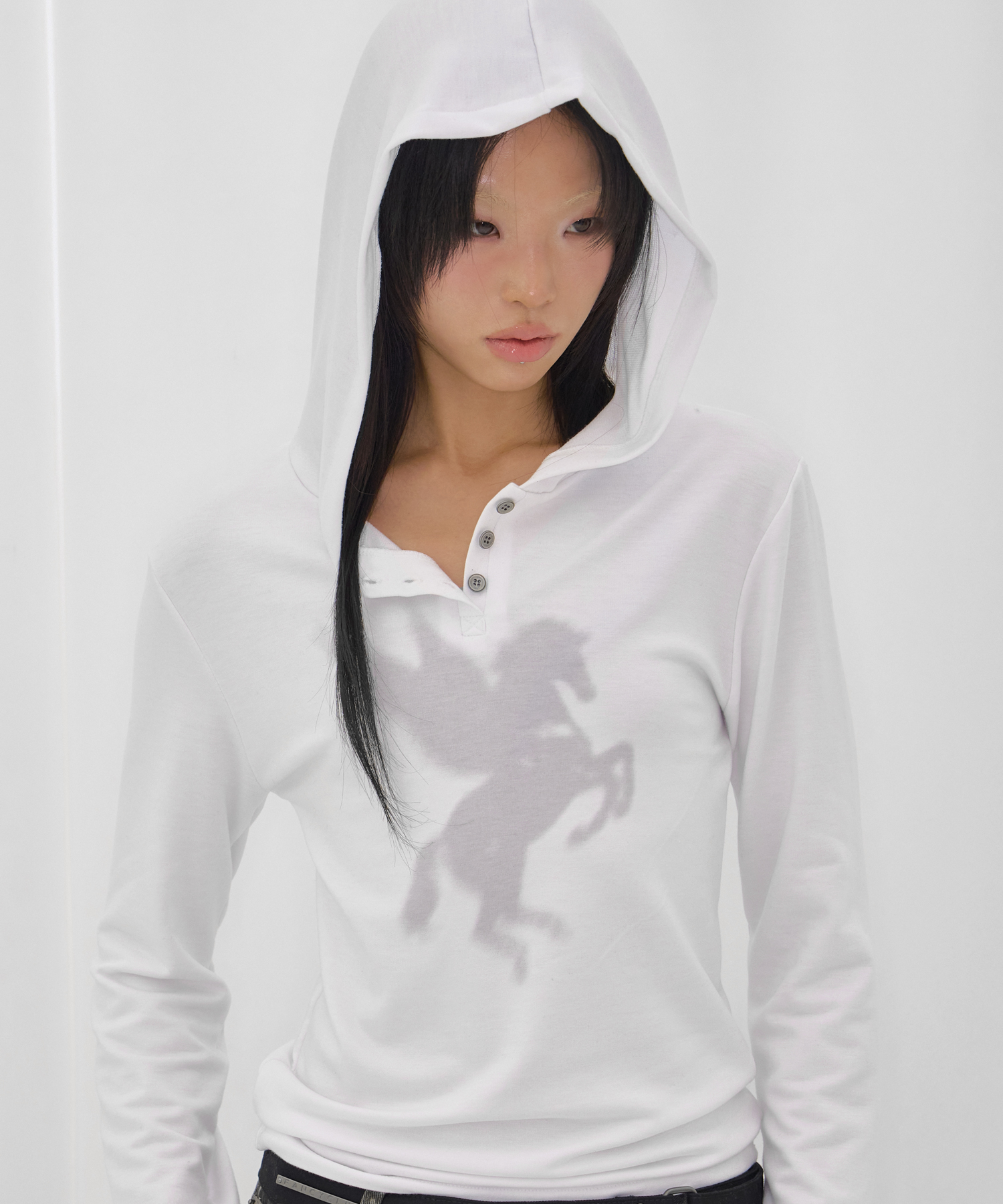 PEGASUS HOODED LONG SLEEVE (WHITE) F26QB049
