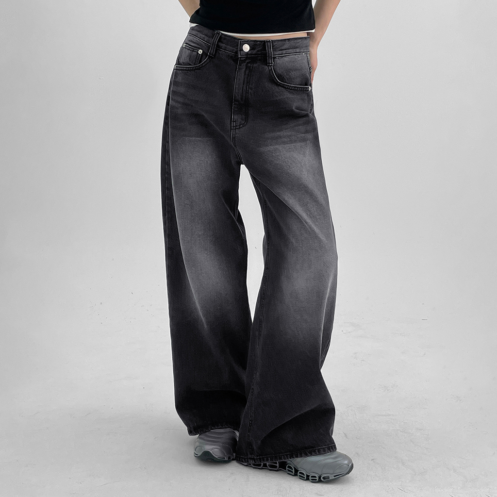 スレスワイドブーツカットデニムパンツ | ファッション通販