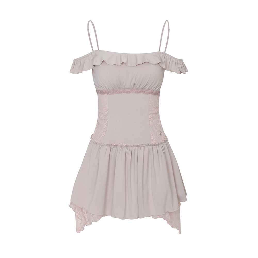 PETAL RUFFLE DRESS pink
