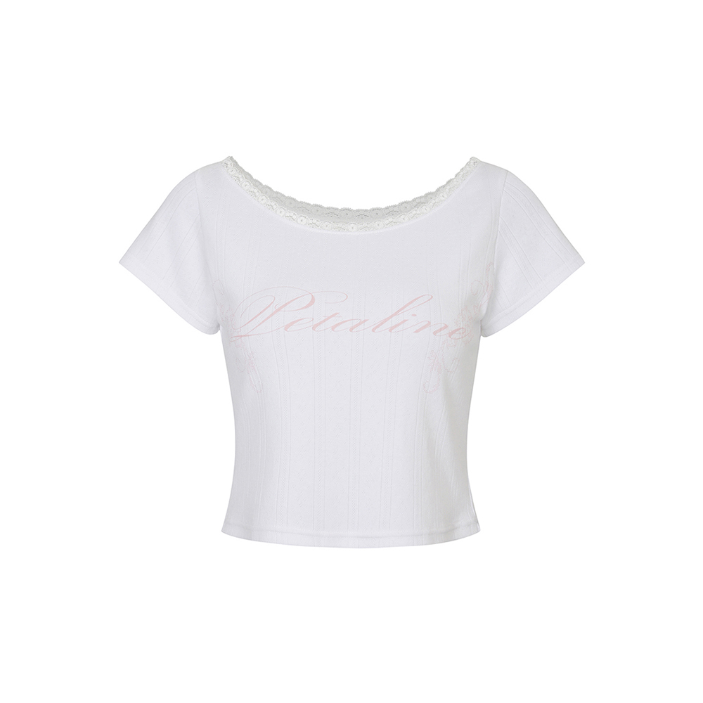 PETALINE LACE TEE white