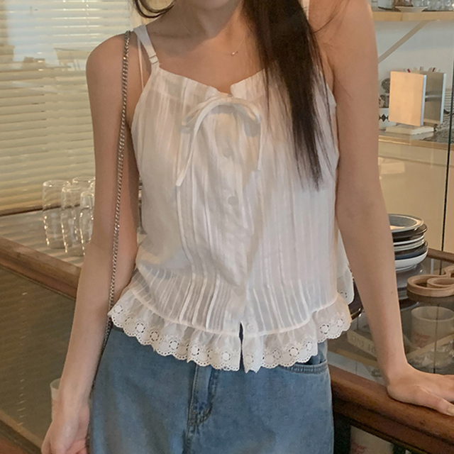 KRIZIA ビーズノースリーブ リボンフリルレースノースリーブビスチェ | ファッション通販