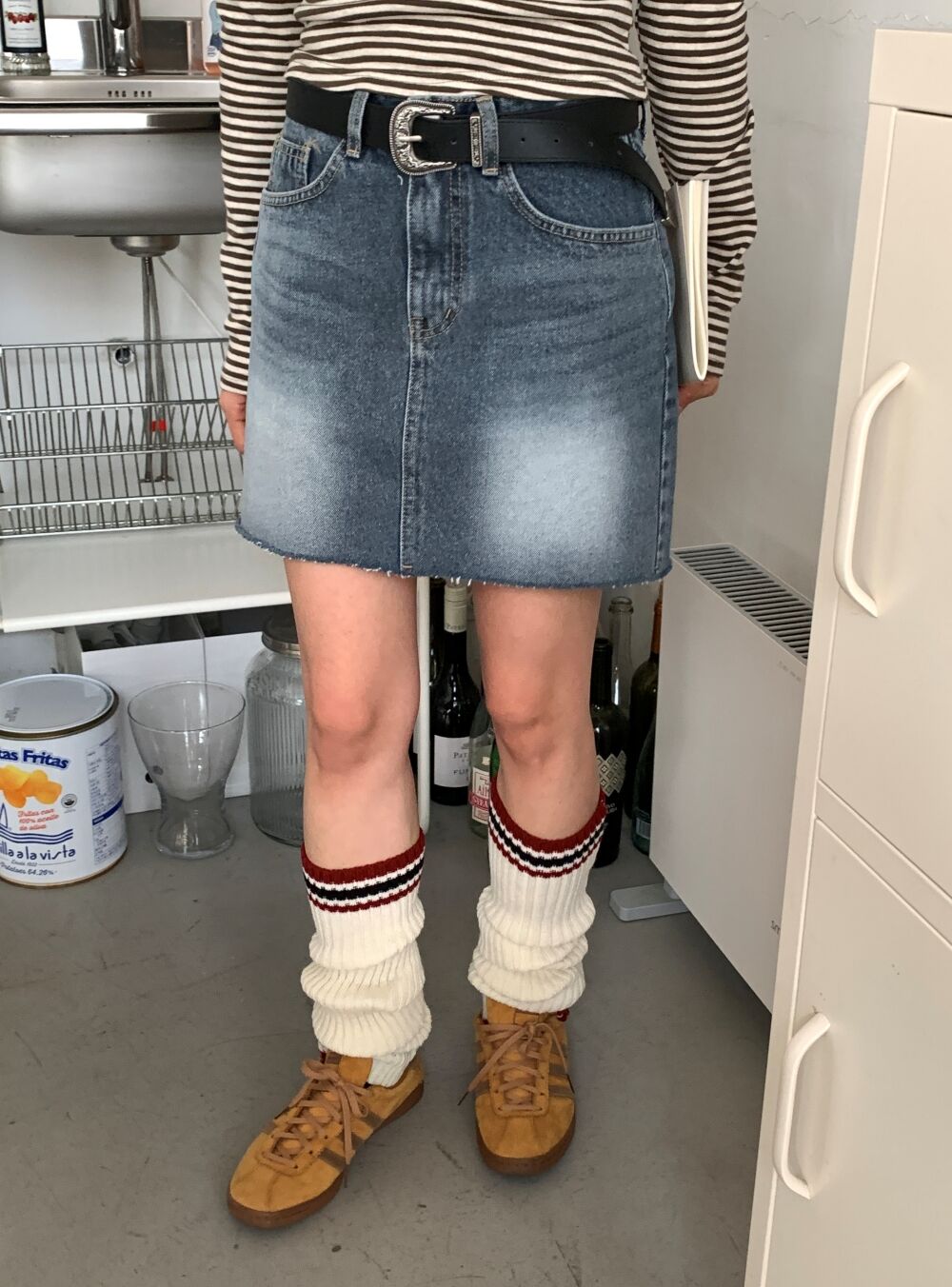 PERSONSOUL グレー デニムスカート xs PERSONSOUL Personsoul Maxi Denim Dungarees Skirt デニム
