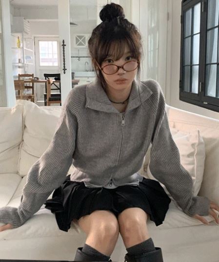 タートルネック2WAYタック入りニットパーカー | ファッション