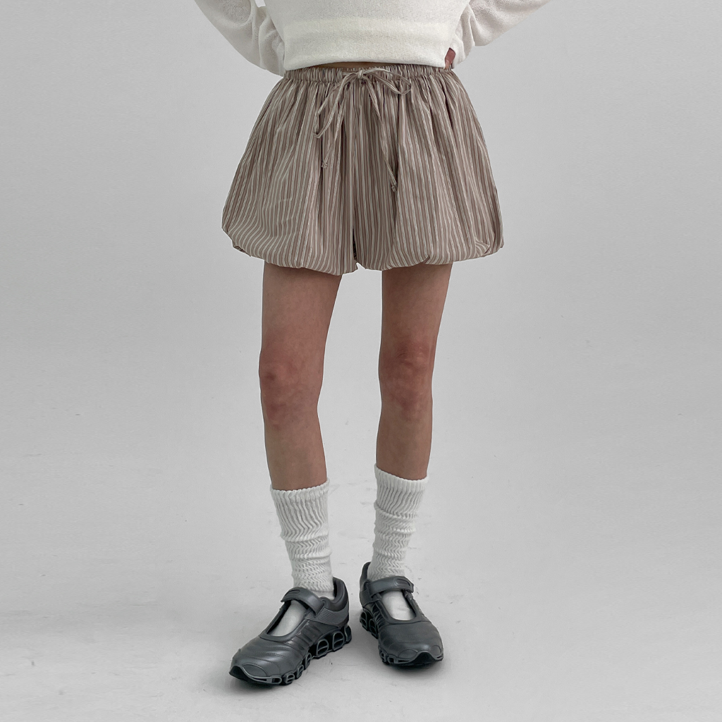 タリンチェックバンディングバルーンミニスカート タリンチェックバンディングバルーンミニスカート