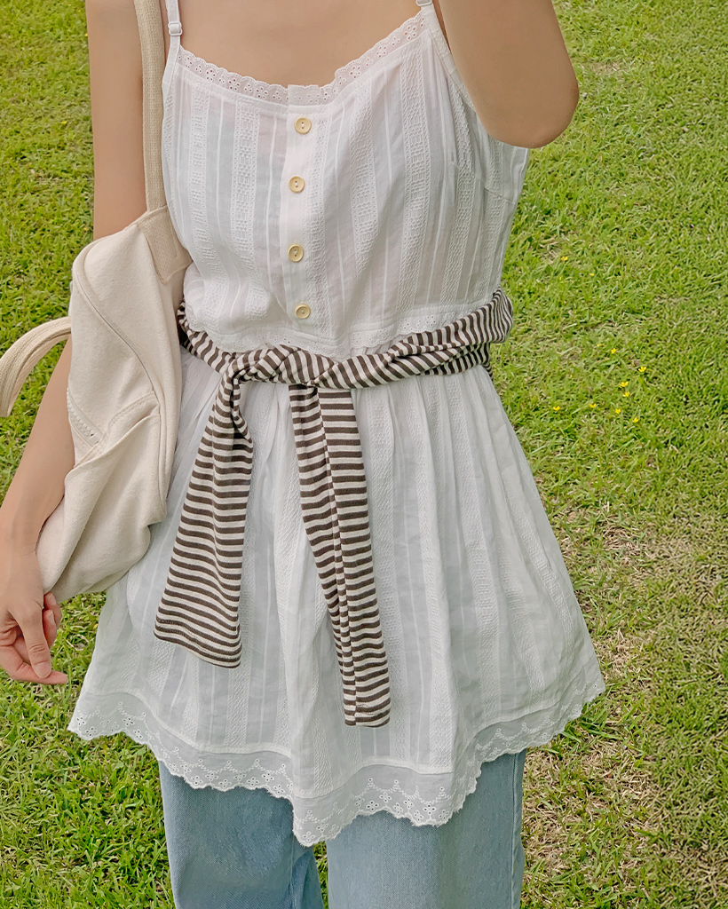 ☘️25新作 ♡ Aje アジュ 白レースキャミミニワンピース 新品♡　018 ☘️25新作 ♡ Aje アジュ 白レースキャミミニワンピース 新品♡ 018