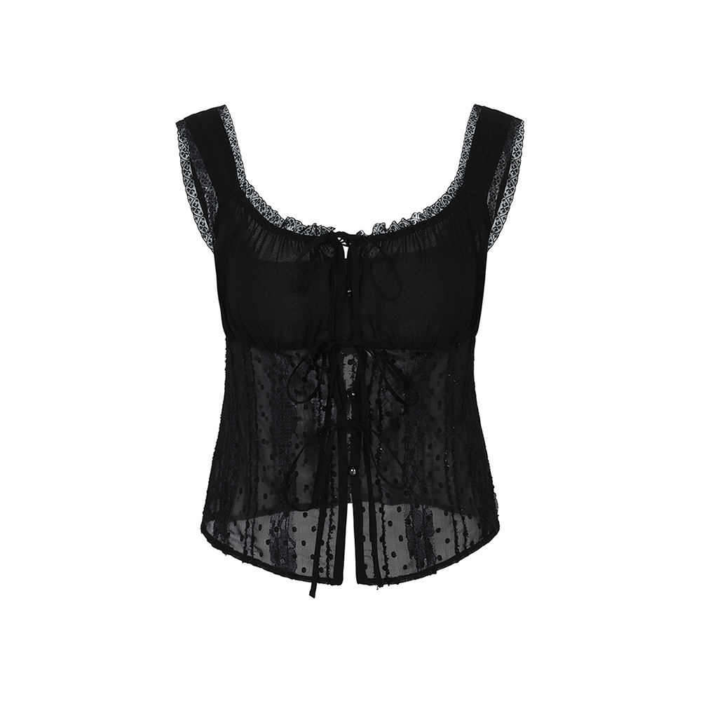 PURITY LACE TOP black