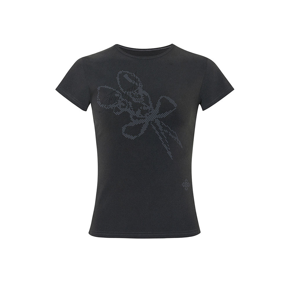 FRAGILE GRAPHIC TEE charcoal