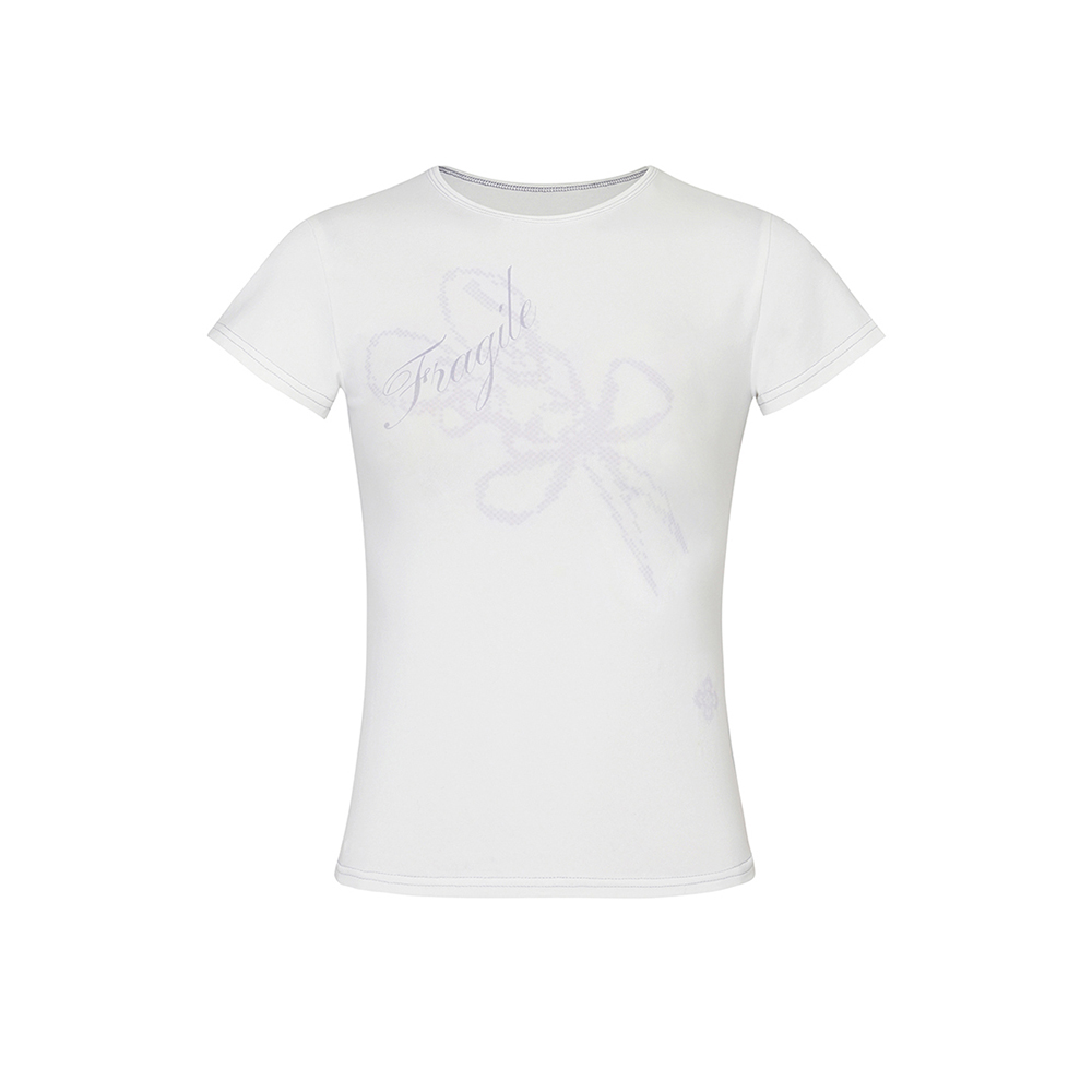 FRAGILE GRAPHIC TEE white