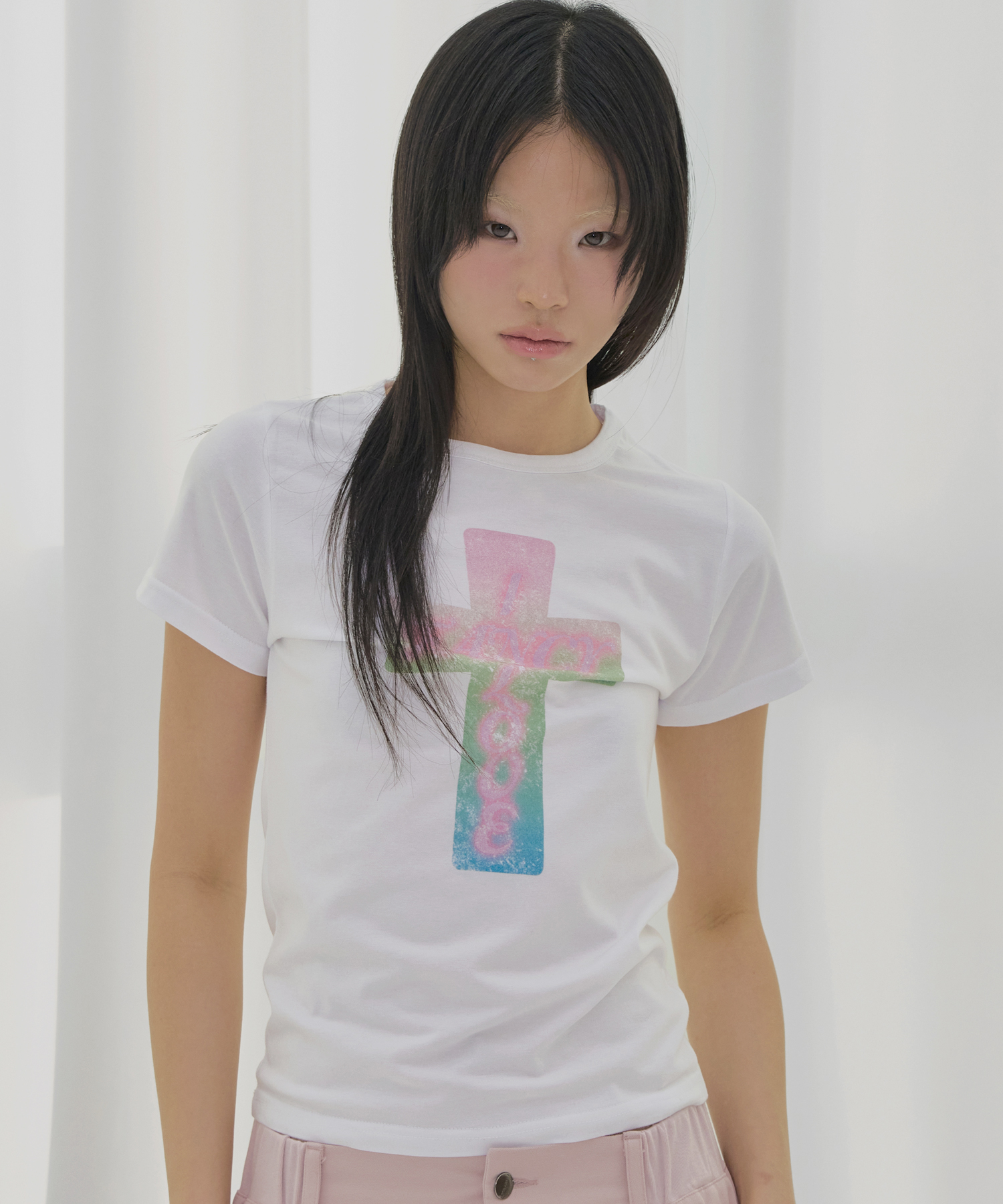 グロッシークロス半袖Tシャツ(ホワイト)