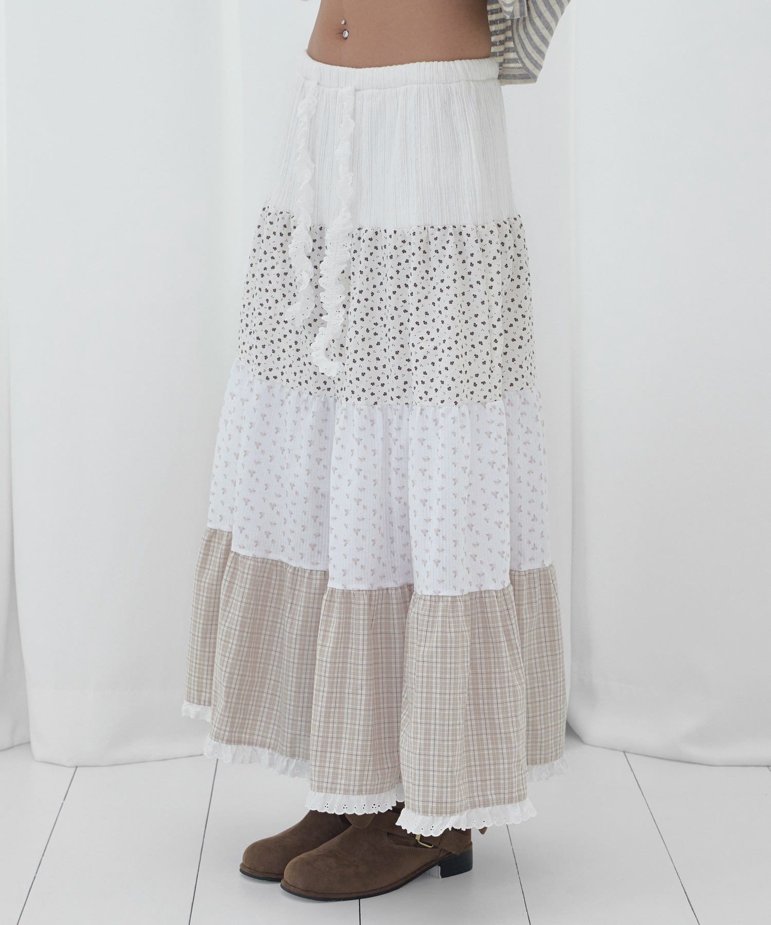 FLORAL LACE CANCAN LONG SKIRT (FLORAL) F26QD161