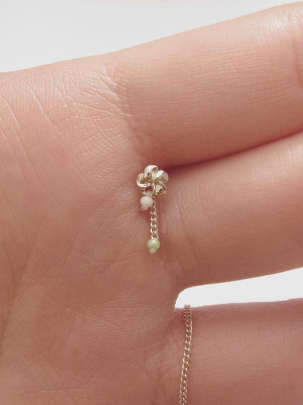 Plumeria Silverchain Earring