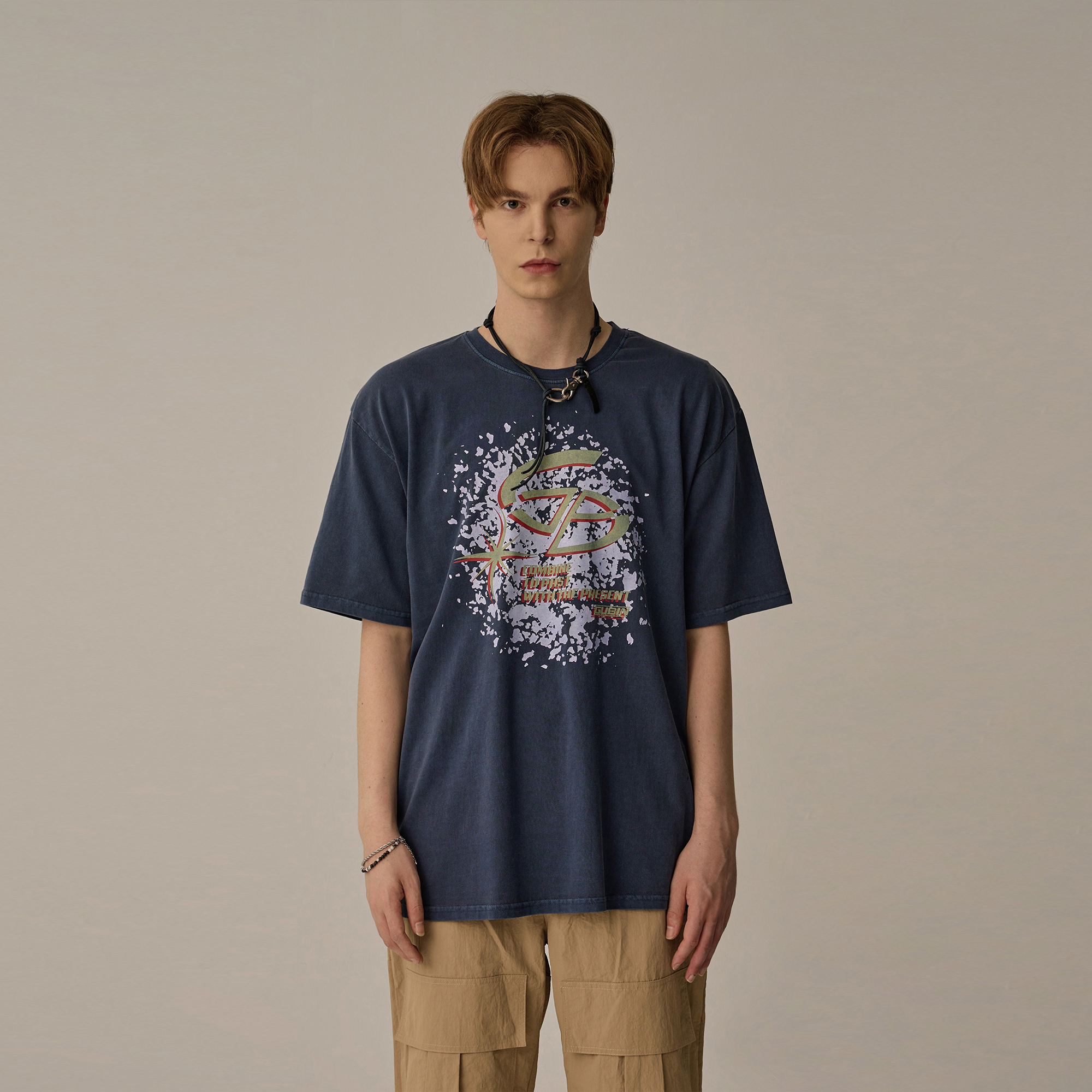 ★GUBIN★ Pigment Starlight Short Sleeve T-Shirt Charcoal PIGMENT STARLIGHT T-SHIRTS(CHARCOAL) | ファッション通販