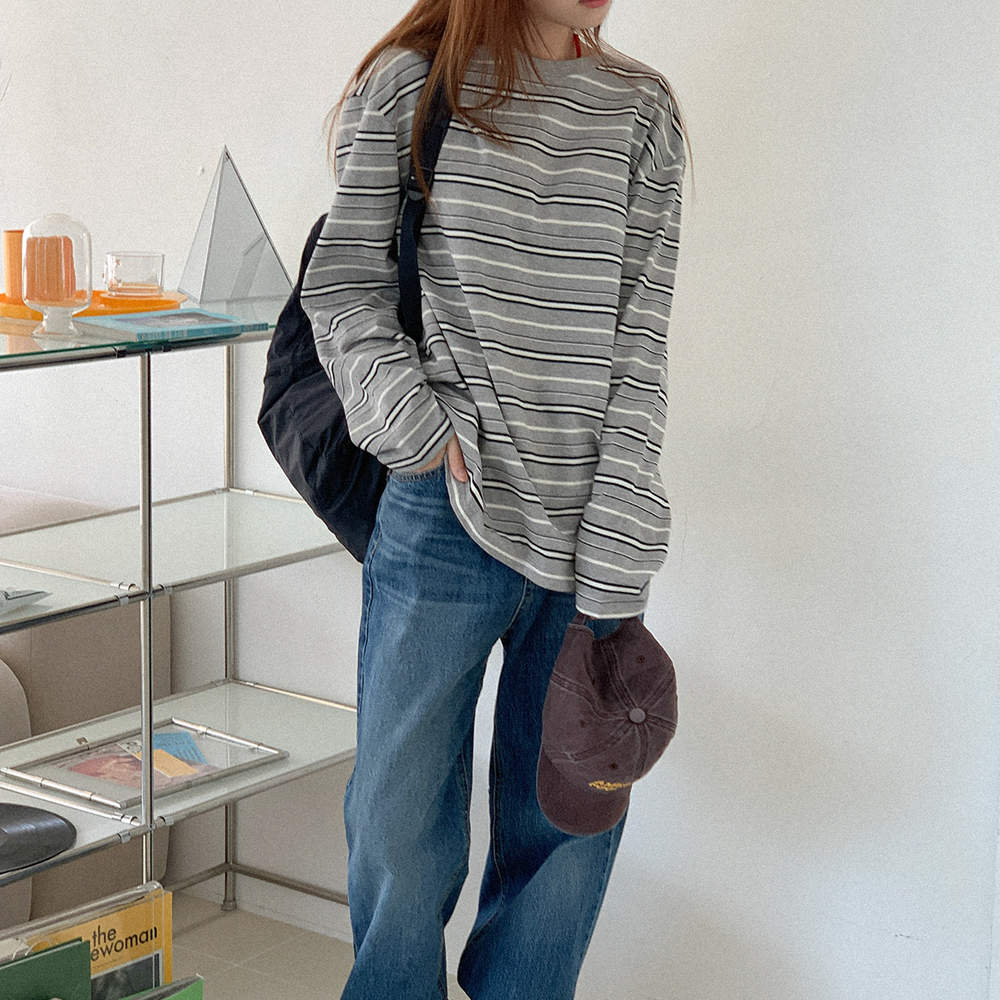 boohoo☆オーバーサイズ ストライプ ニット Tシャツ ストライプオーバーサイズニットY2K | ファッション通販サイト NUGU